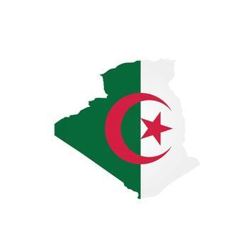 80773807 algerie pays carte silhouette rempli avec nationale drapeau facile plat illustration vectoriel